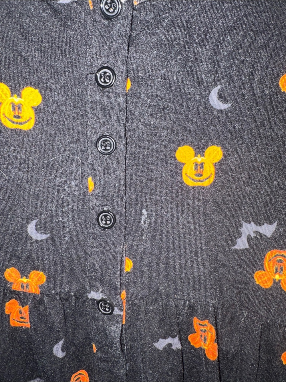 Disney Plus-Size Black Halloween Mickey Print Sleep Top - Orange Accents - Picture 9 of 9